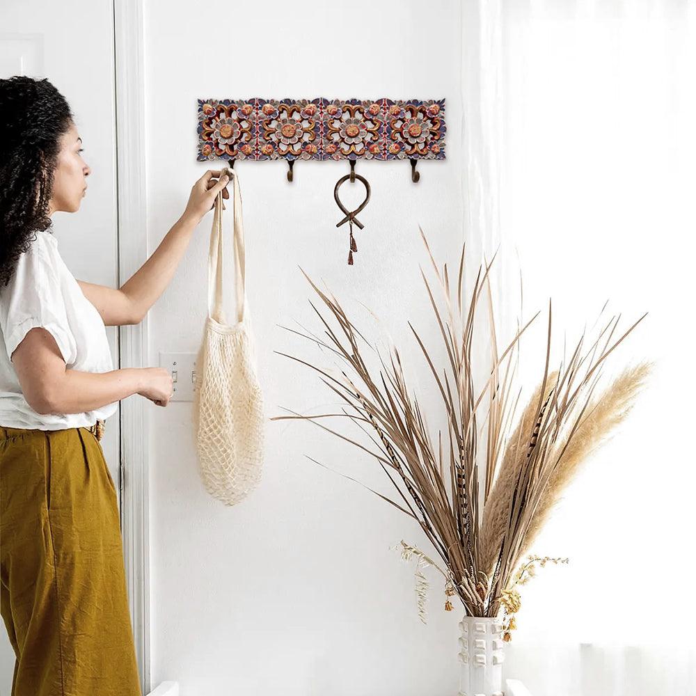 Decorative Carved Wall Hooks - Boho Brass 'Adsila' – Kulture Home Decor