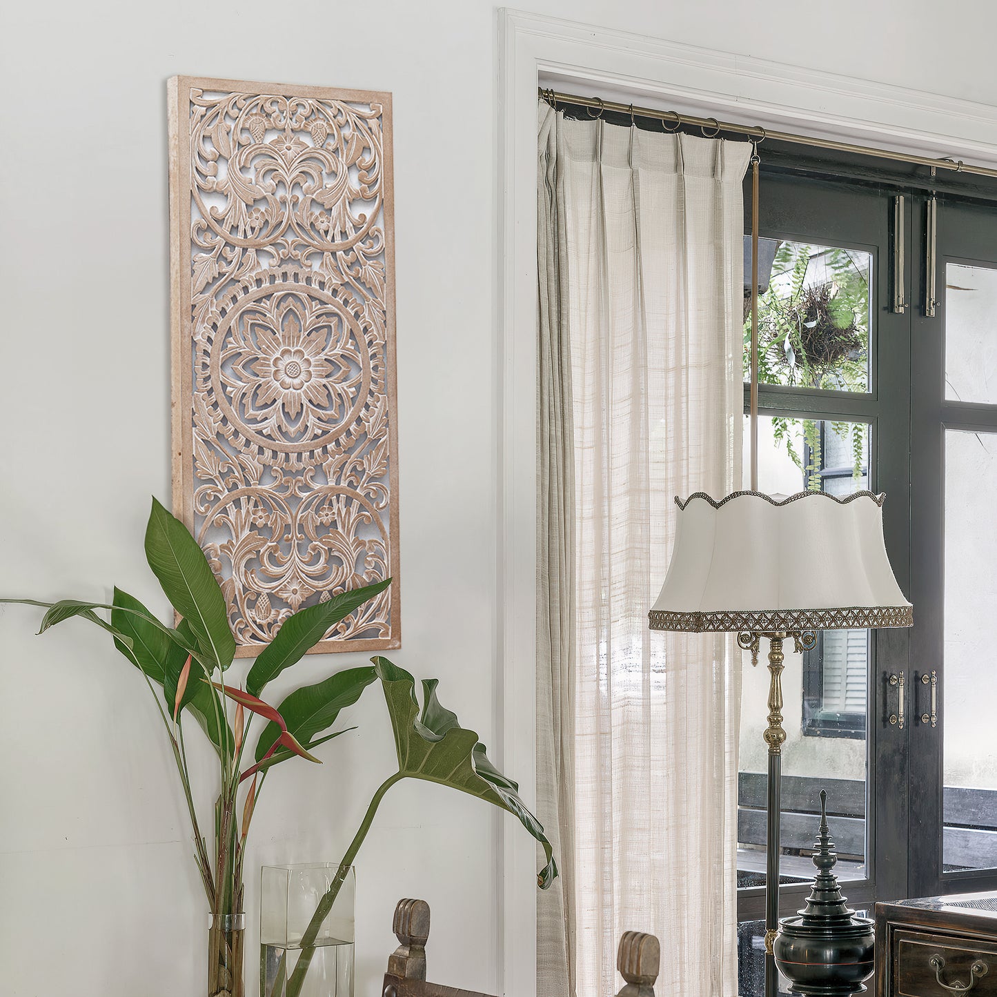 Decorative Panel "Amara" 40x16 inches- Antic wash