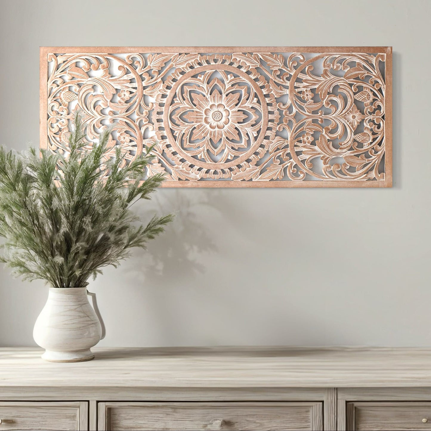Decorative Panel "Amara" 40x16 inches- Antic wash
