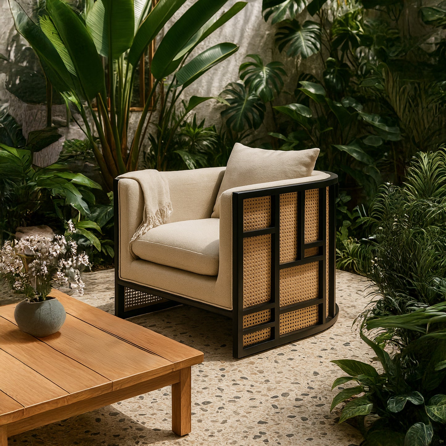 Kitsune Cane Lounge Chair