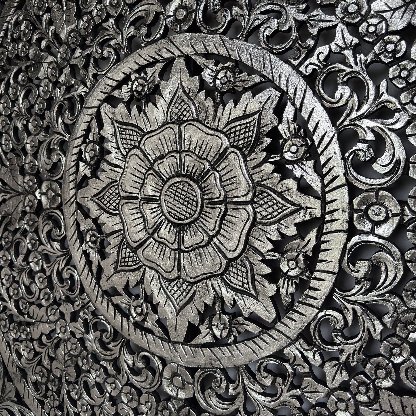 Decorative Panel "Peony" - Silver