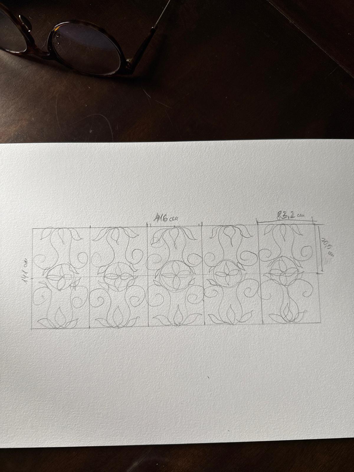 Custom Decorative Panel "Indah" - Antic Wash