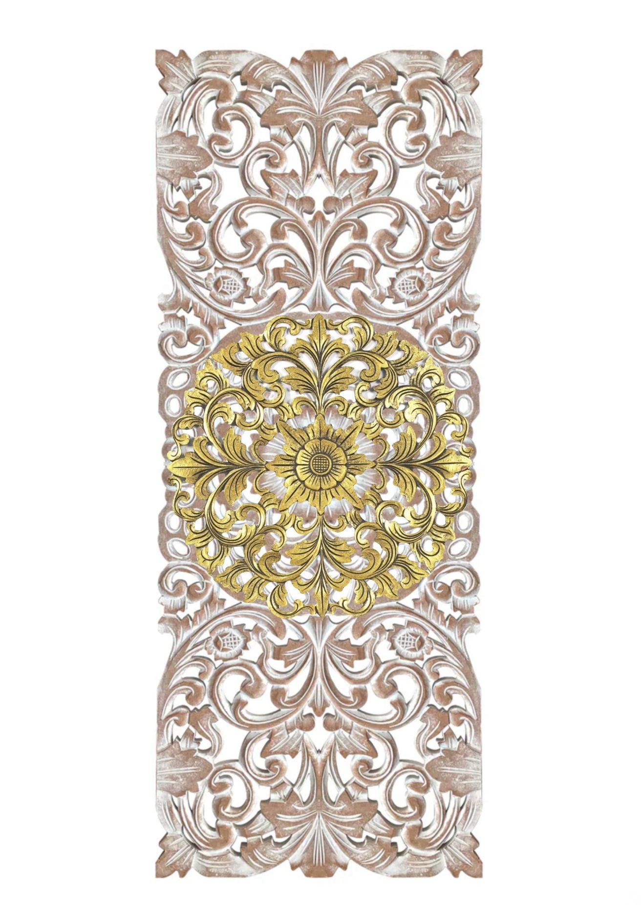 Custom Decorative Panel "Indah" - Antic Wash