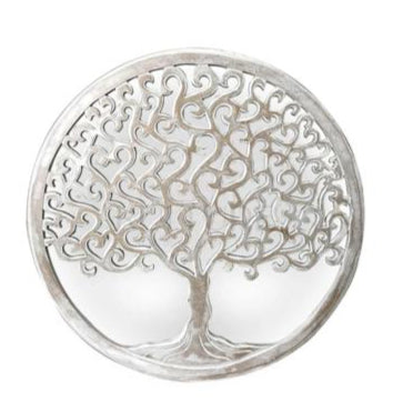 Custom Decorative Panel "Amara Tree of Life" - White wash - 100 x 40 cm