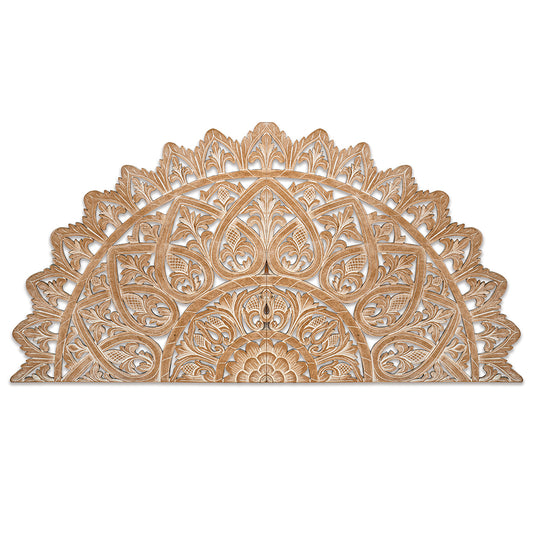 Carved Bed Headboard "Mahkota" - Antic wash