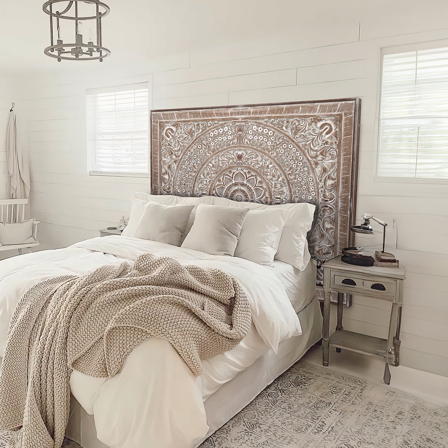 Carved Full Bed Headboard "Berawa" - USA