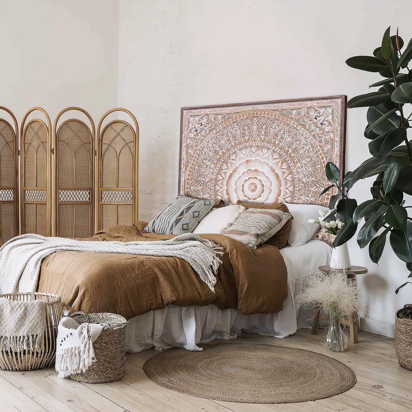 Carved Full Bed Headboard "Cendana"