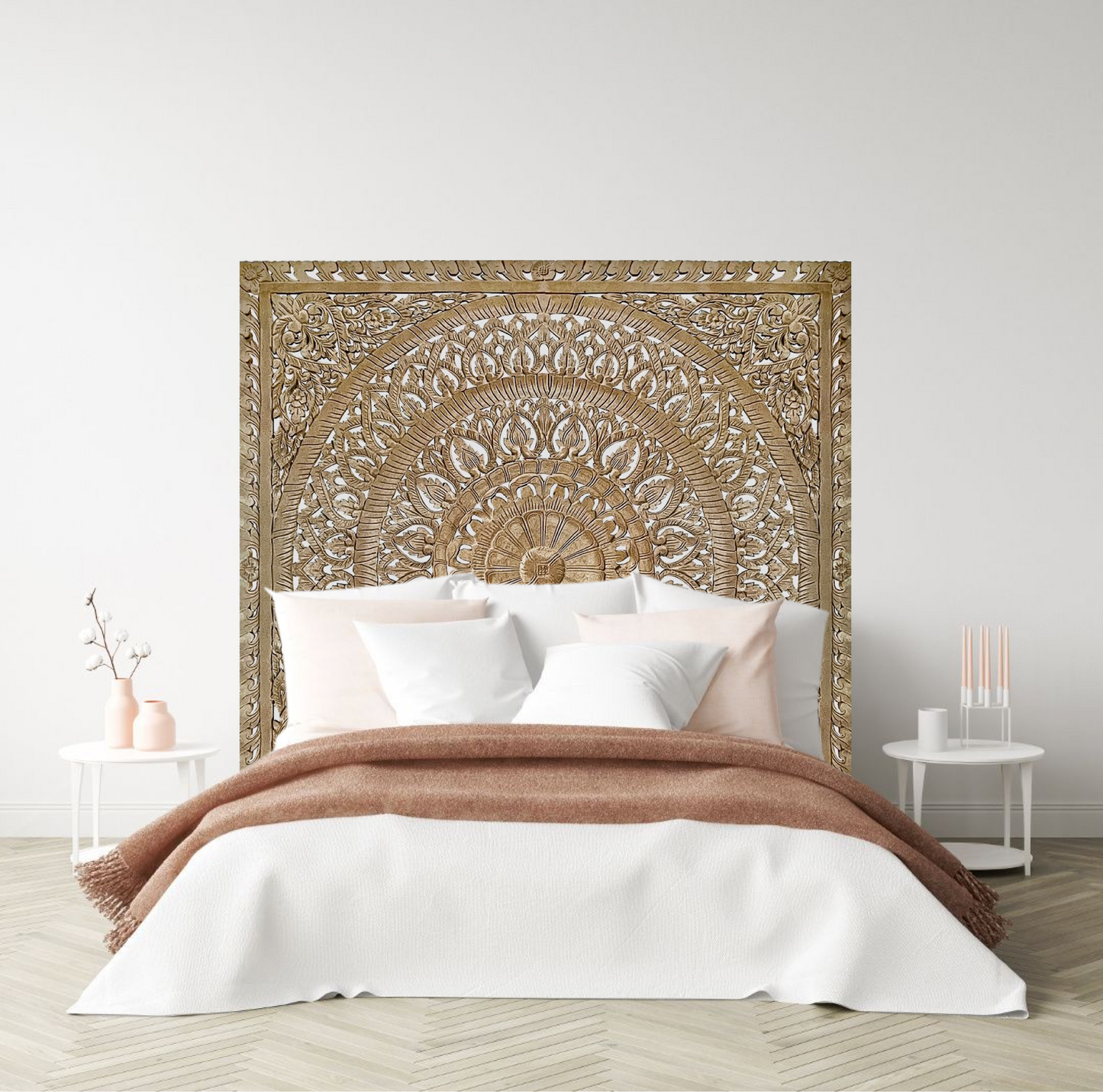 Carved Full Bed Headboard "Embun"
