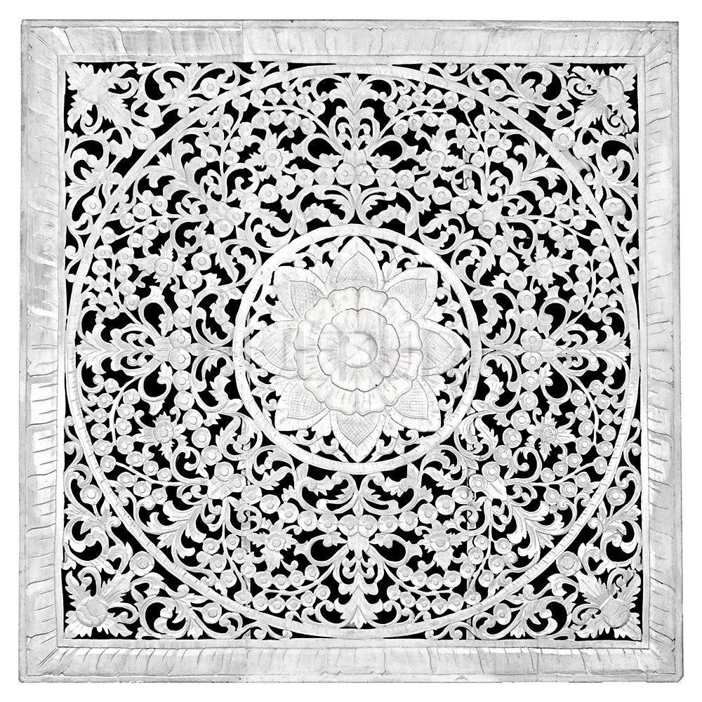 bed headboard anggrek white wash bali design hand carved hand made home decorative house furniture wood material