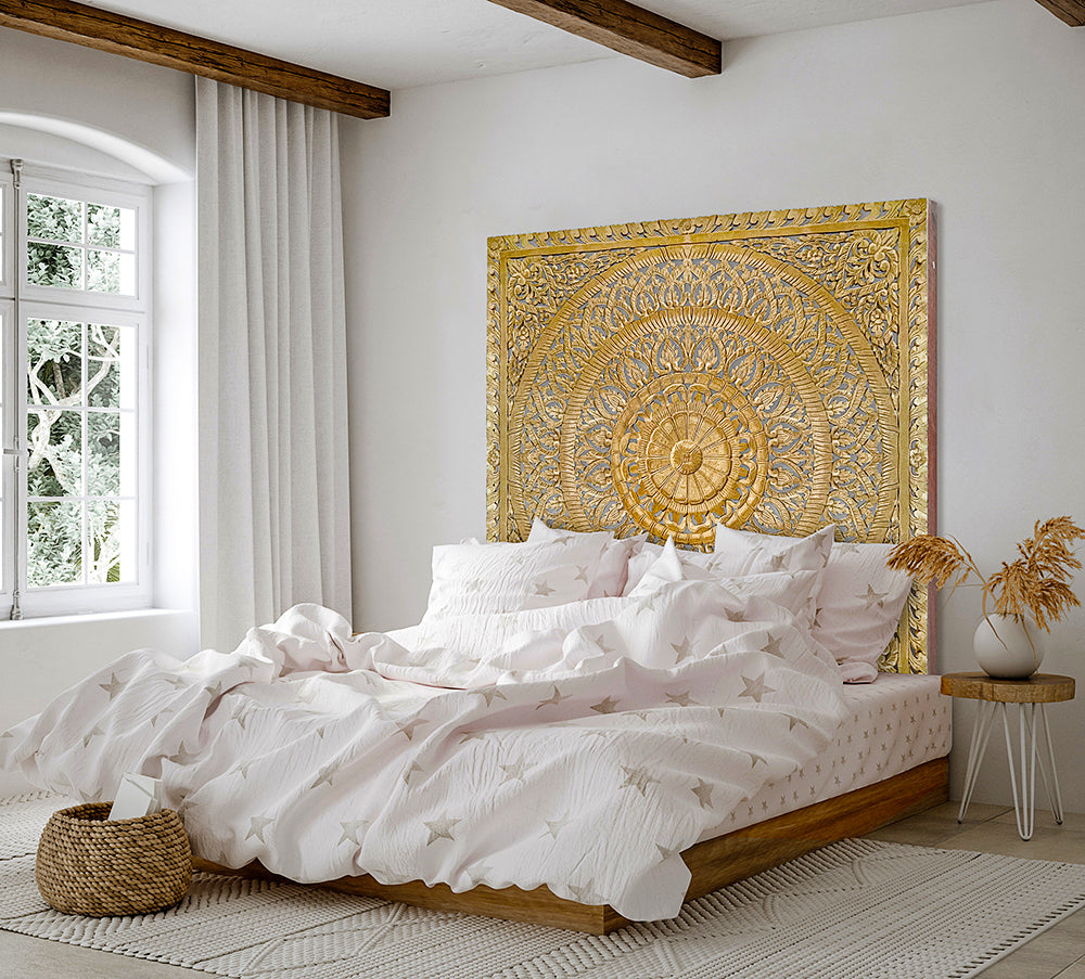 Carved Full Bed Headboard "Embun"