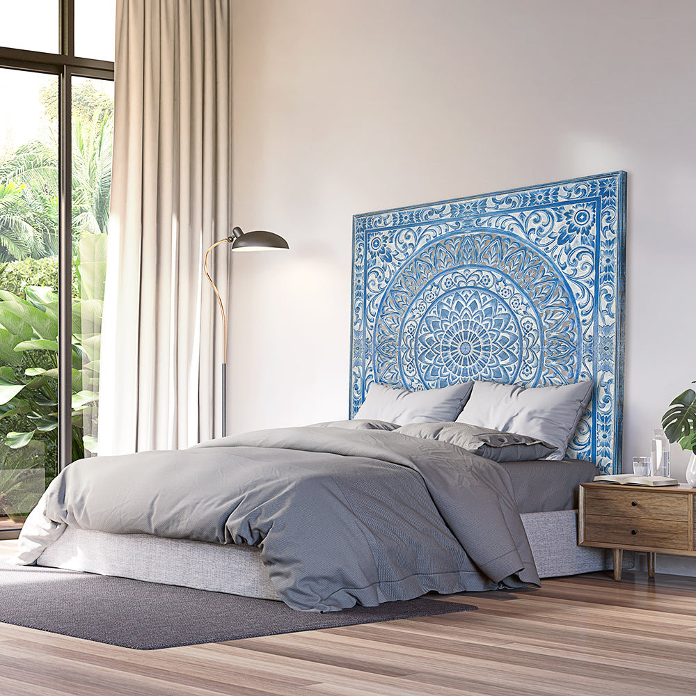 Carved Full Bed Headboard "Hati"