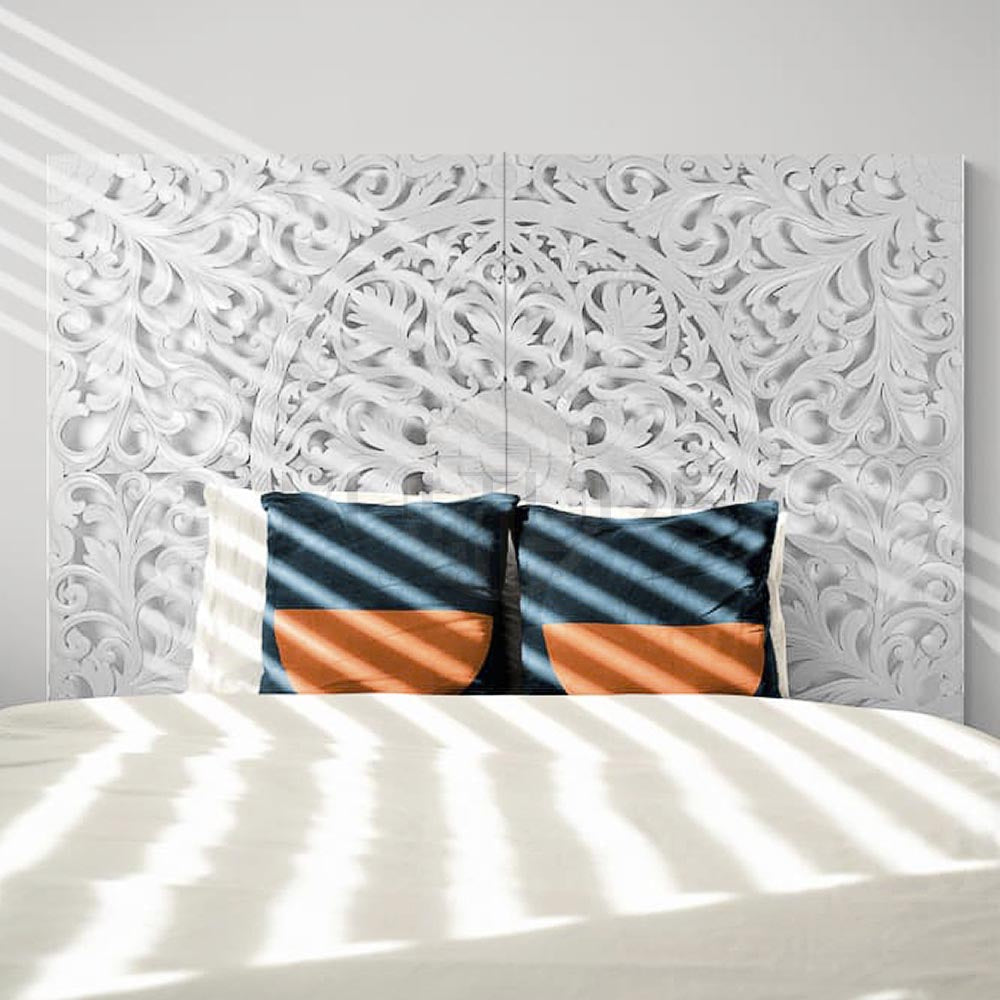 bed headboard murraya white wash bali design hand carved hand made home decorative house furniture wood material bed headboard design bed headboard ideas bed headboard panels worldwide shipping