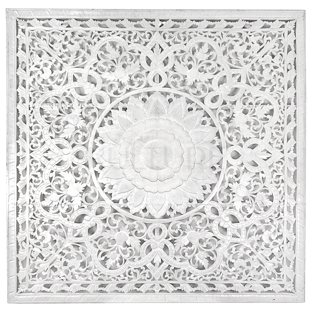 bed headboard raflessia white wash bali design hand carved hand made home decorative house furniture wood material