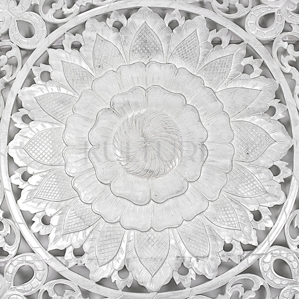 bed headboard raflessia white wash bali design hand carved hand made home decorative house furniture wood material
