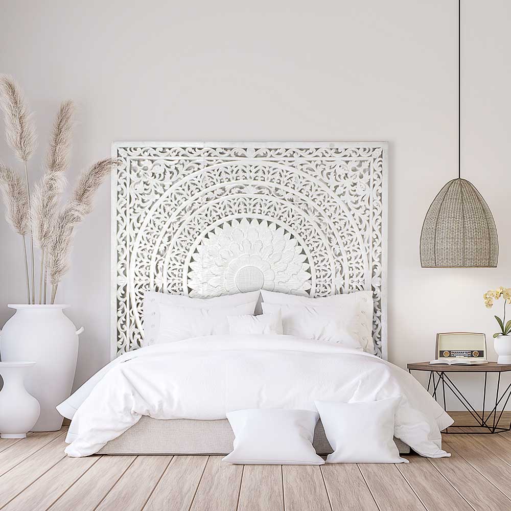 bed headboard seruni white wash bali design hand carved hand made home decorative house furniture wood material bed headboard design bed headboard ideas bed headboard panels worldwide shipping