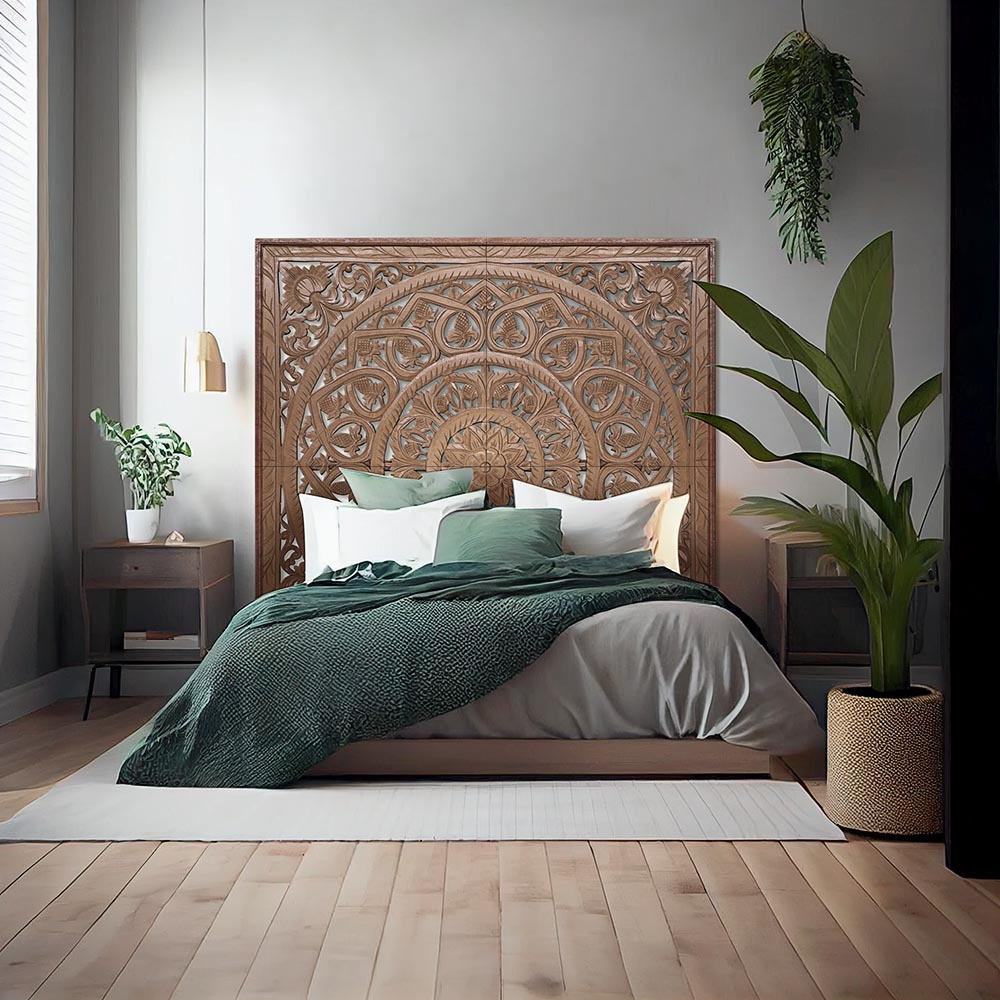 Carved medallion deals headboard