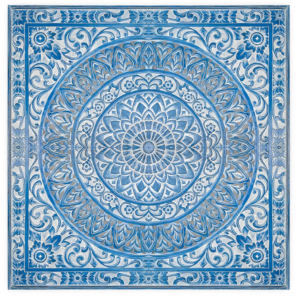 bed headboard hati blue wash bali design hand carved hand made home decorative house furniture wood material