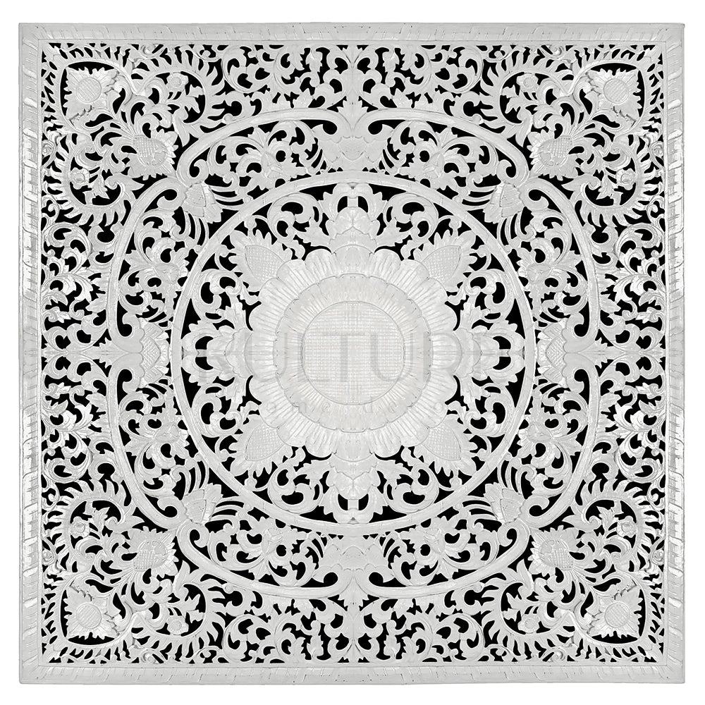 bed headboard matahari white wash bali design hand carved hand made home decorative house furniture wood material