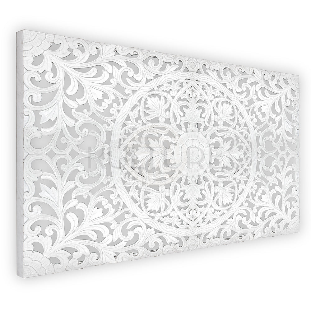 bed headboard murraya white wash bali design hand carved hand made home decorative house furniture wood material