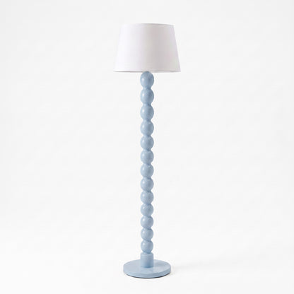 'Bubble' Floor Lamp – 150 cm | Handcrafted Teak Wood Floor Lamp in Soft Blue