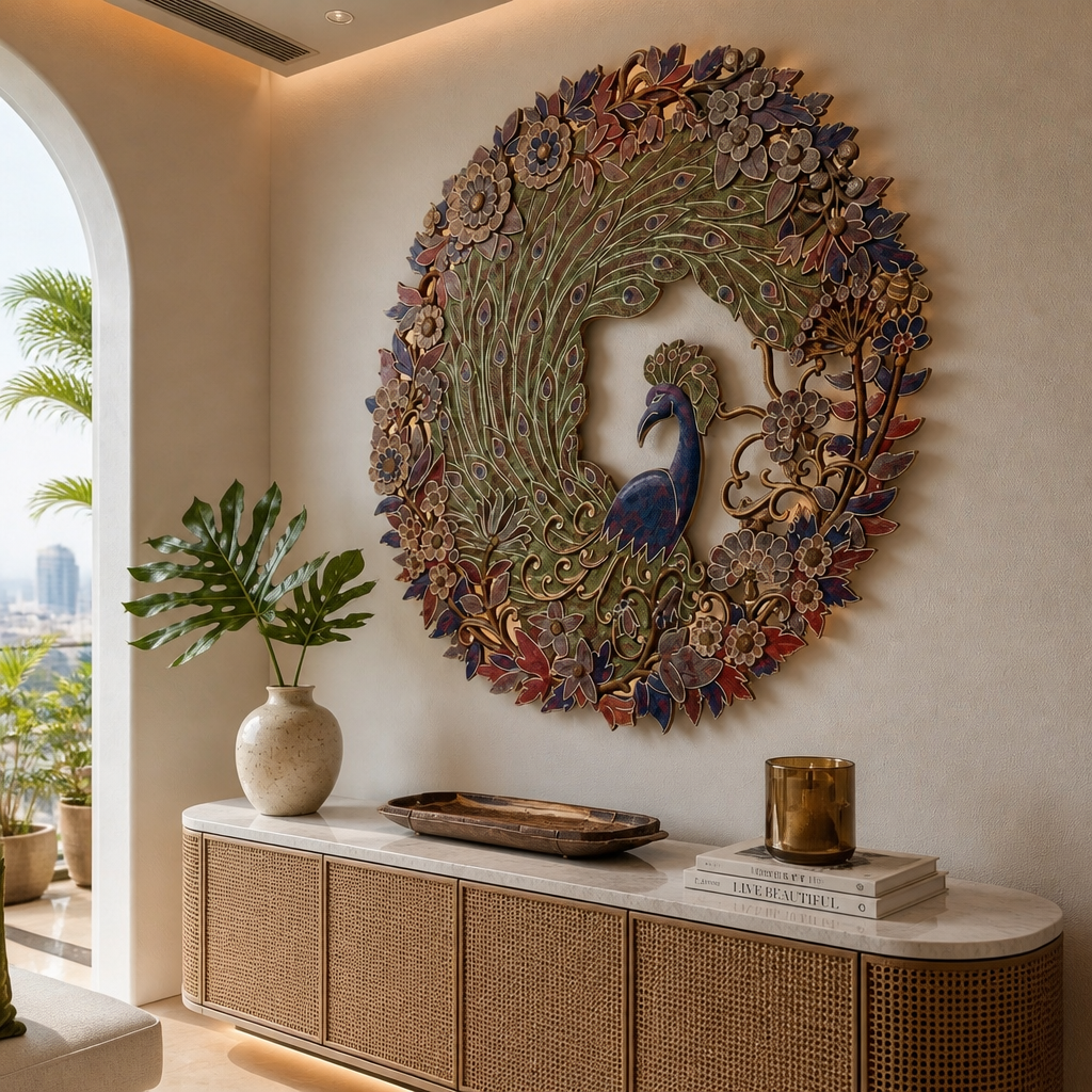 Carved Decorative Panel "Cendrawasih" - 100 cm