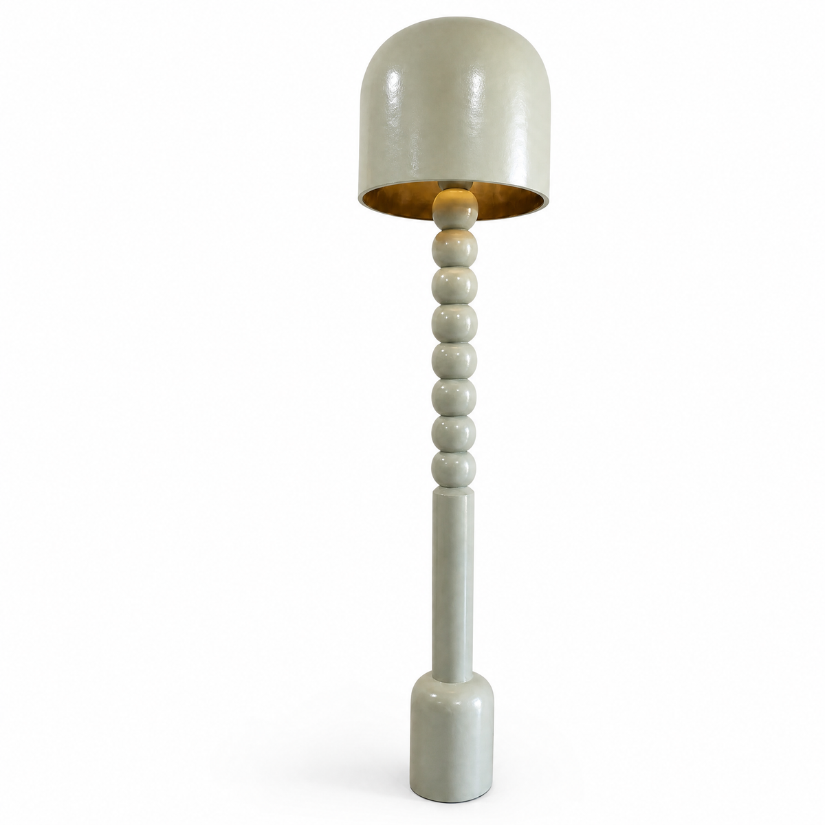 Wooden Floor Lamp in Pastel Sage 'Aluna' - 150 cm