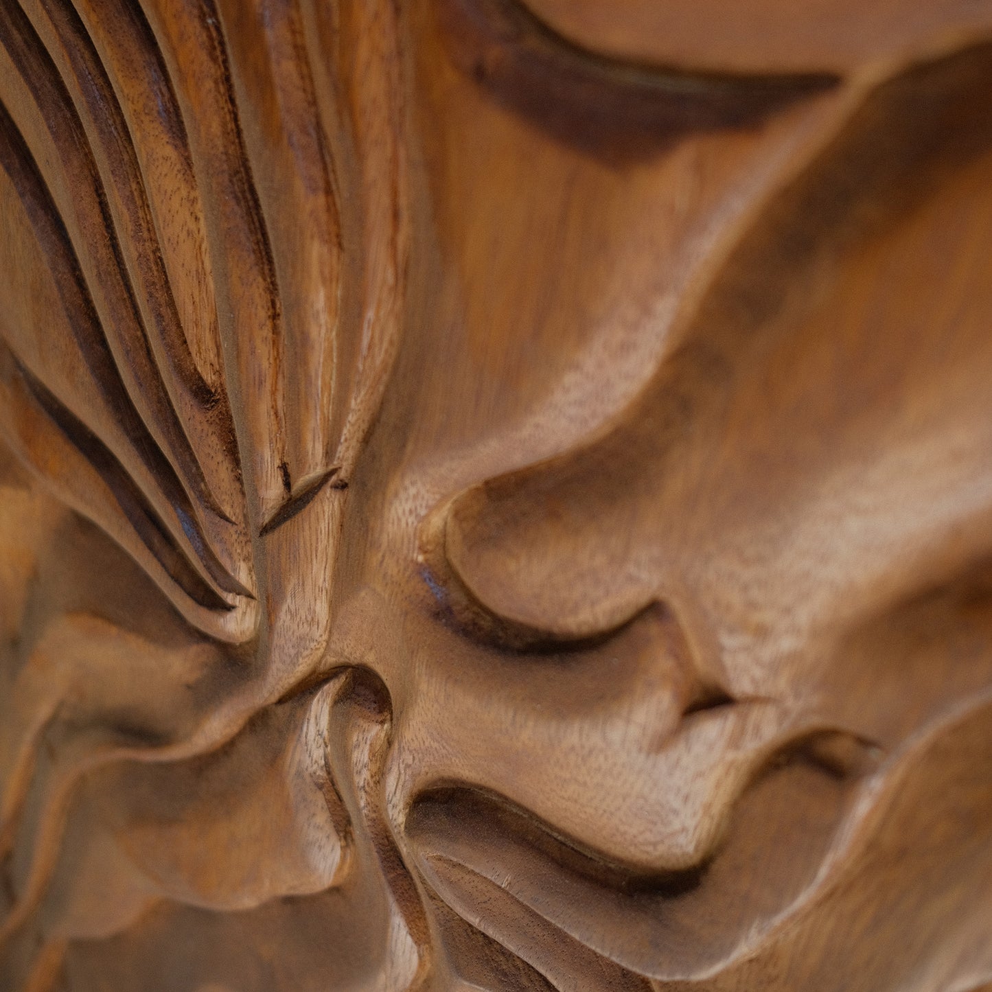 Wood Sculpture Wood Wall Decor - 150 cm - Suar Wood - Natural Oil finish
