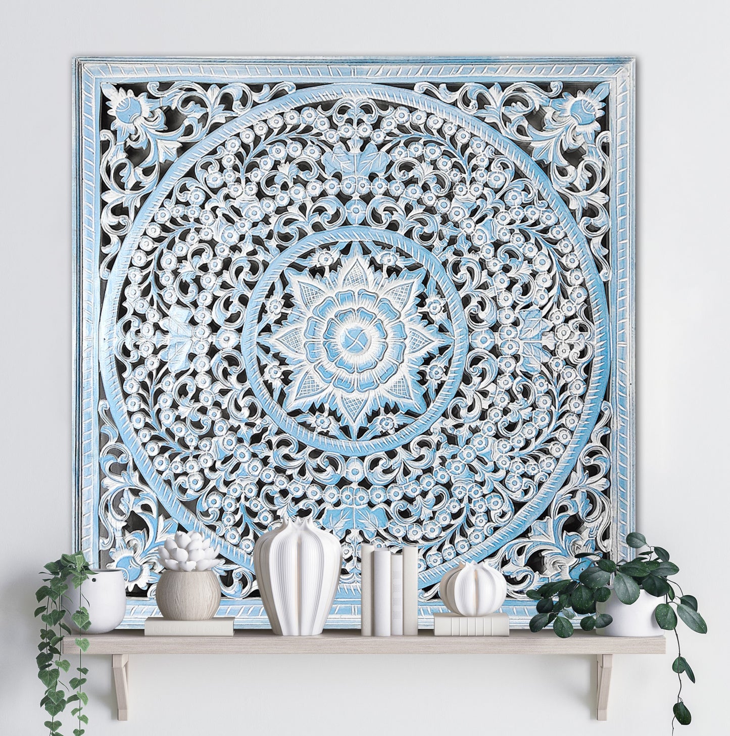Decorative Panel "Peony" - Blue