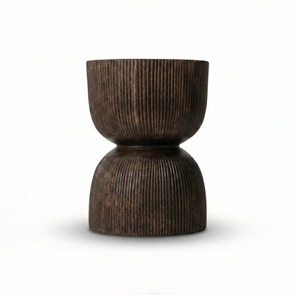 Wooden Side Table / Stool 'Samara' in Black - 40 x 50 cm