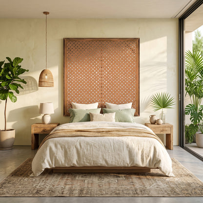 Carved Full Bed Headboard "Jagasatru" - USA