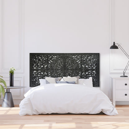Half Size Mandala Bed Headboard "Manusa"- Black - USA