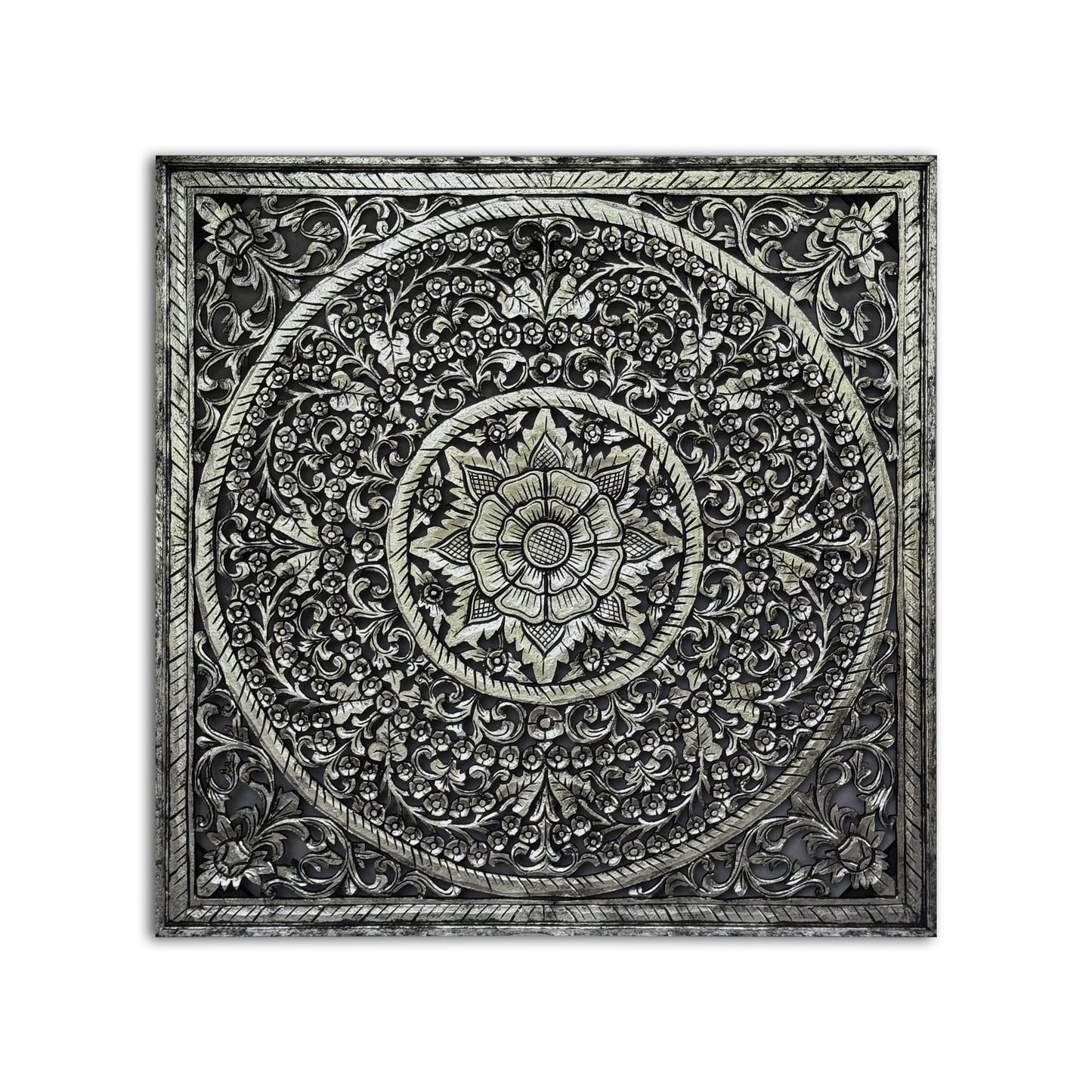 Decorative Panel "Peony" - Silver
