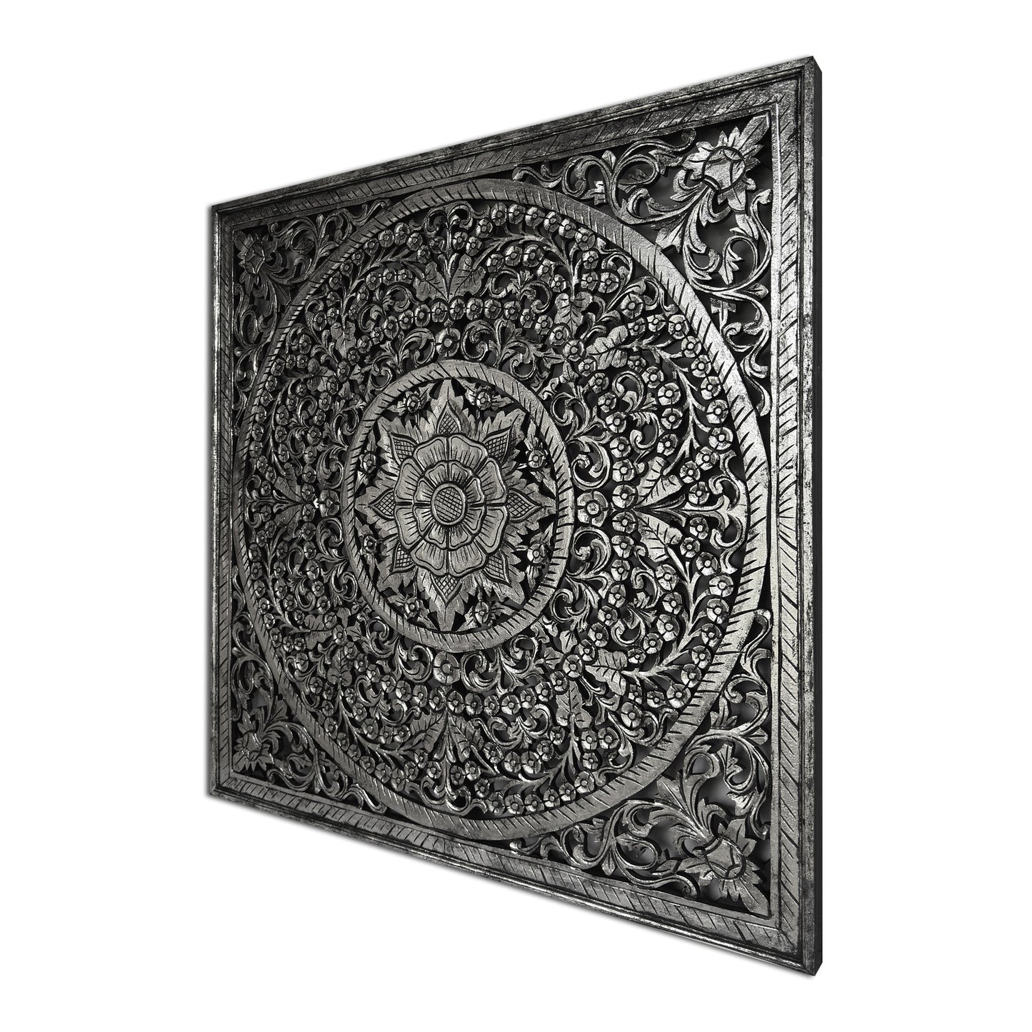 Decorative Panel "Peony" - Silver