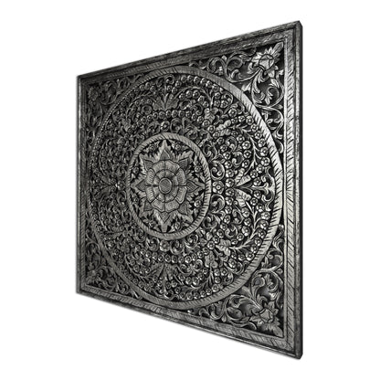 Decorative Panel "Peony" - Silver