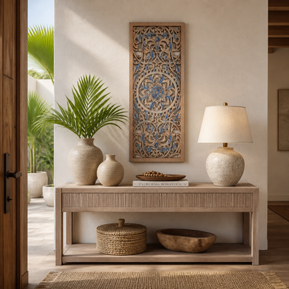Decorative Panel "Amara" - Blue & Natural Wash - 100 cm