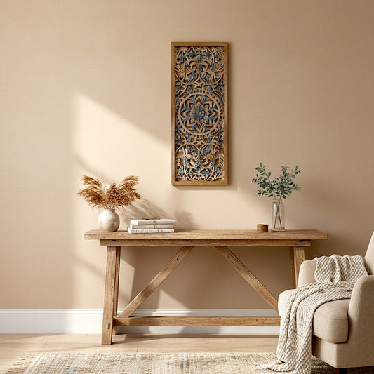 Decorative Panel "Amara" - Blue & Natural Wash - 100 cm