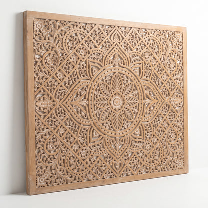 Carved Decorative Panel "Jatiluwih" in Antique Wash - 160 x 140 cm