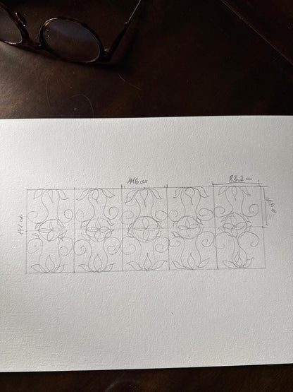 Custom Decorative Panel "Indah" - Antic Wash