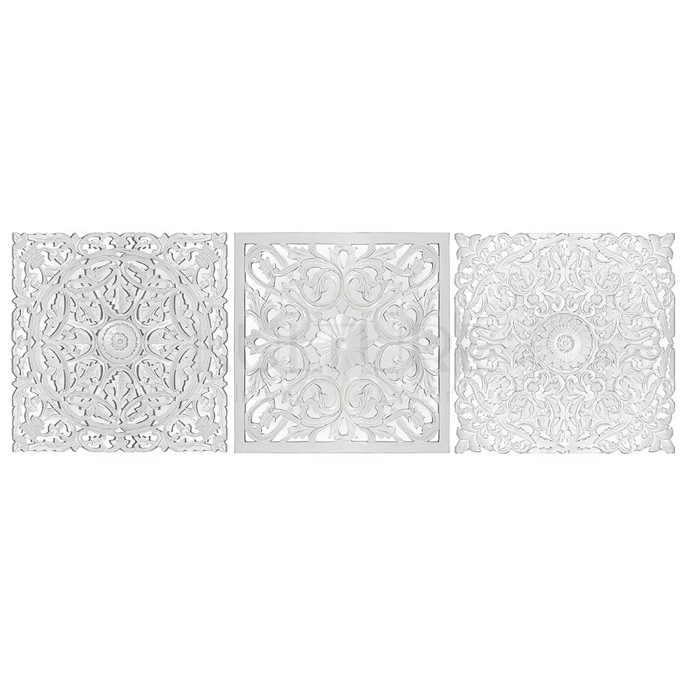 Set of 3 Decorative Panels "Pererenan" - Antic Wash