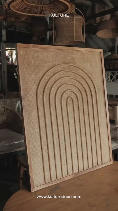 Rattan Wall Panel 'Arco' - 100 x 60 cm