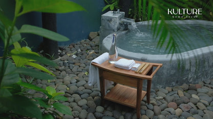 Teak Shower Bench [with Extra Waterproof Storage] 24 inch - US