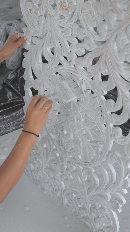 Decorative Panel "Azalea" - Gold Antique Wash - 100 x 60 cm