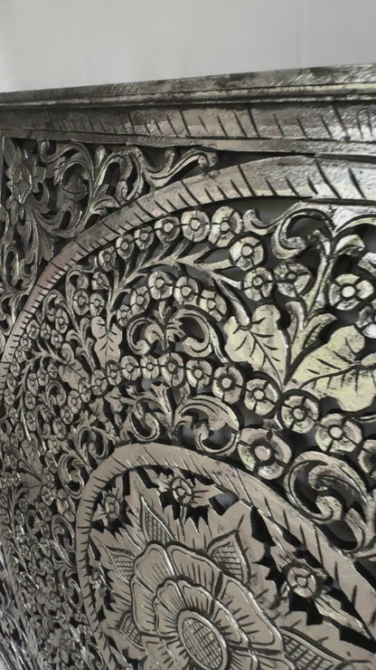 Decorative Panel "Peony" - Silver