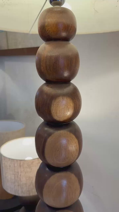 Wooden Floor Lamp in Natural Brown 'Senja' - 150 cm