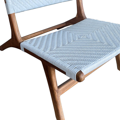 Rattan & Teak Wood Lounge Chair 'Bali' - White
