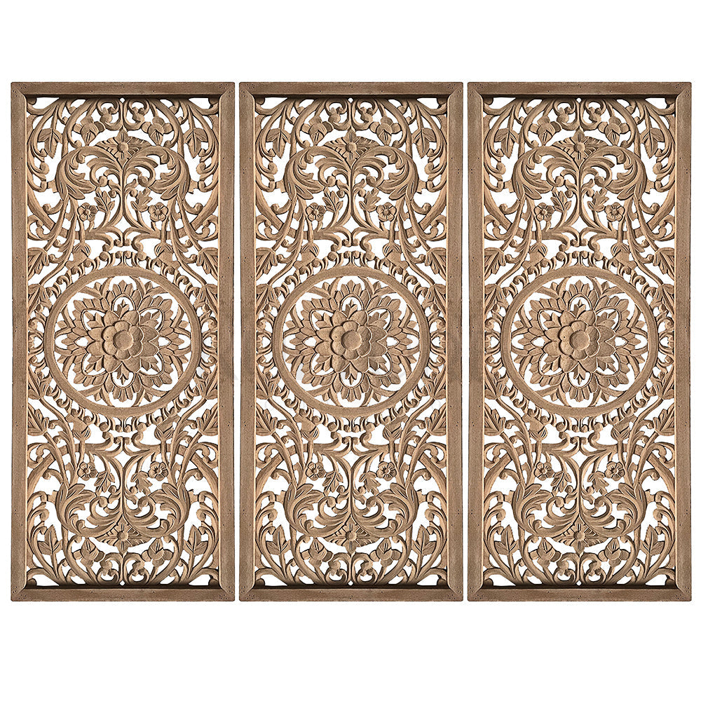 Decorative panel Set of 3 Panel Amara - Natural wash 100 cm