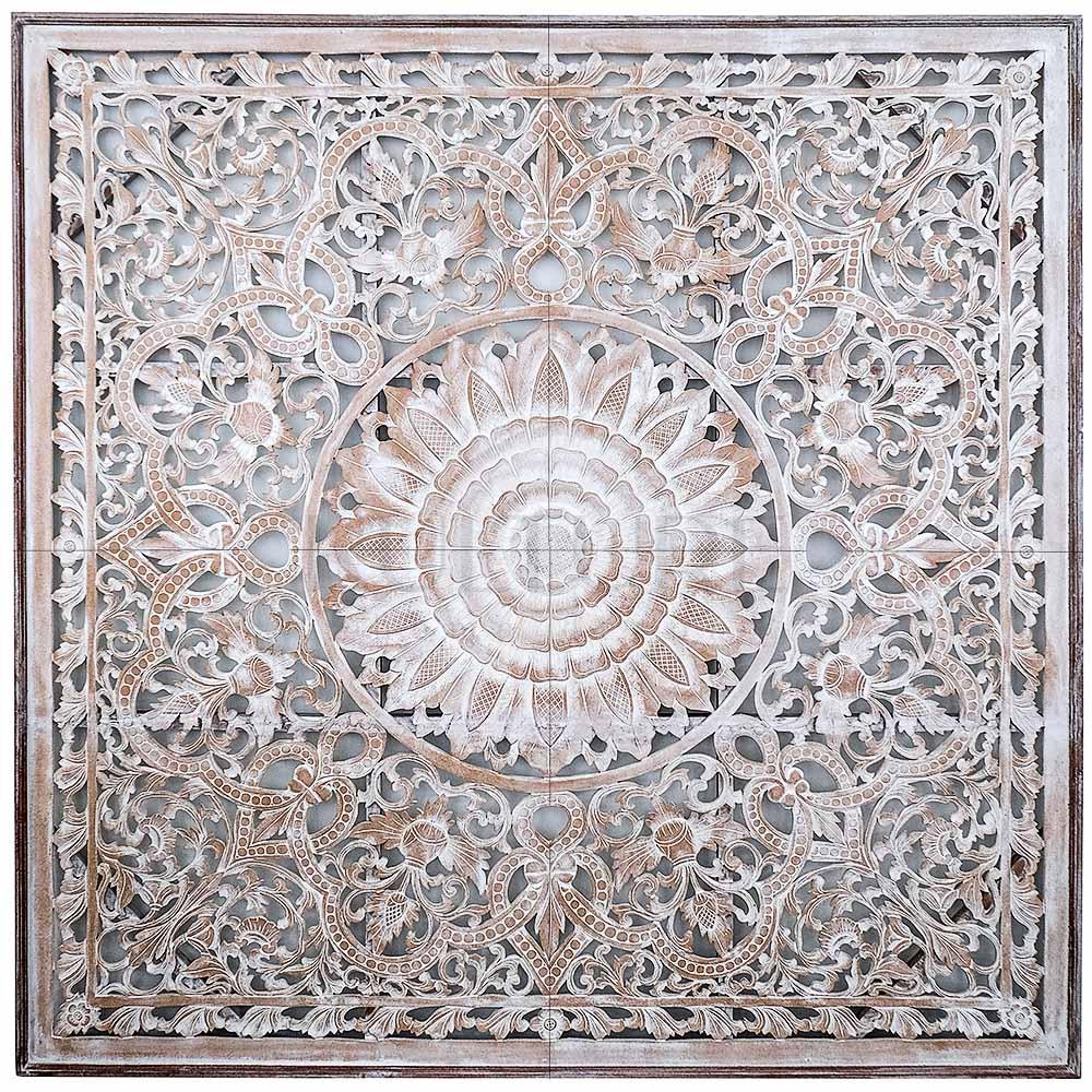 king size mandala bed headboard raflessia antic wash bali design hand carved hand made decorative house furniture wood material decorative wall panels decorative wood panels decorative panel board balinese wall art