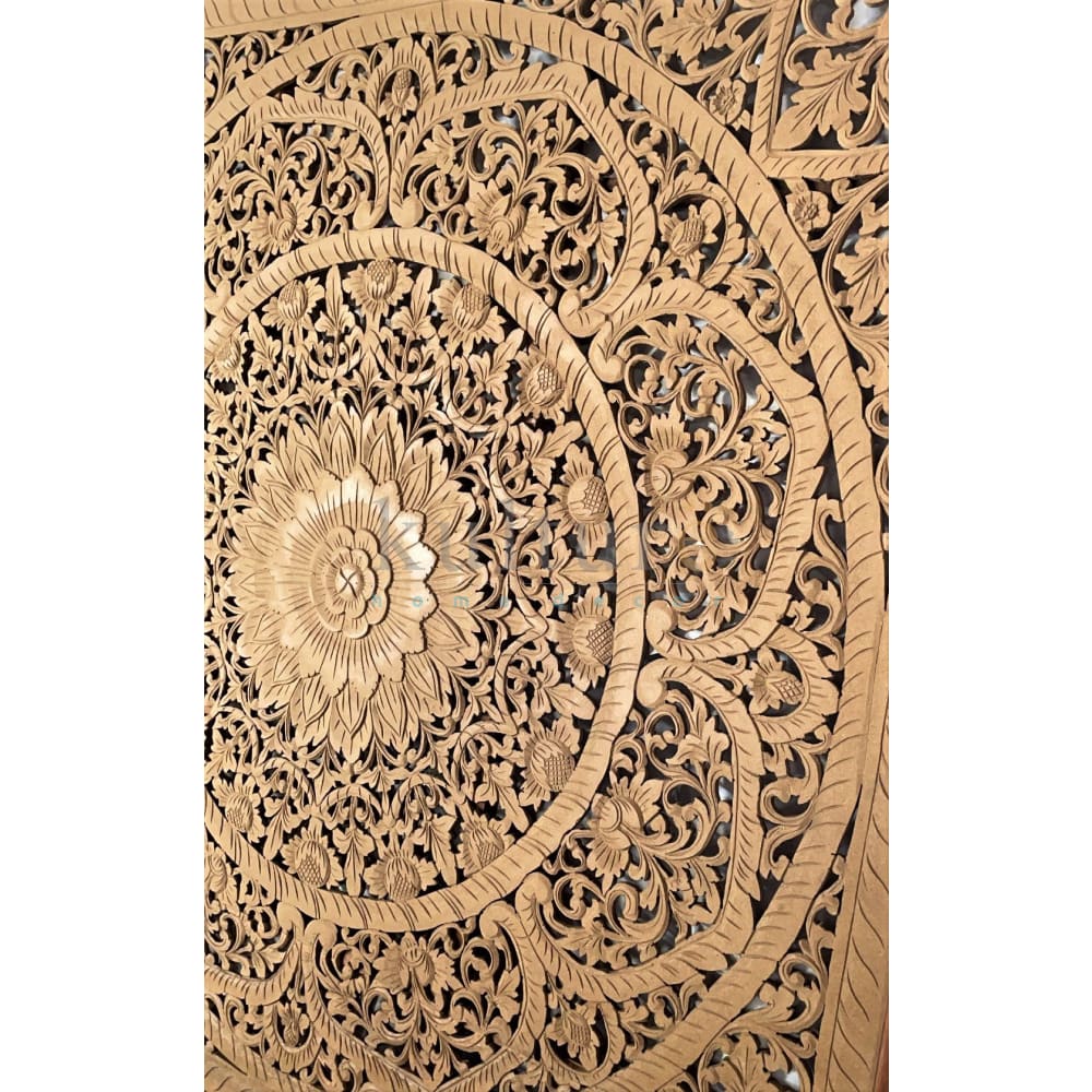 Bed Headboard Carved Manusa - Natural EXP
