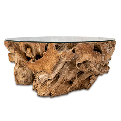 Teak Root Wooden Coffee Table "Jatee" round - 100 cm