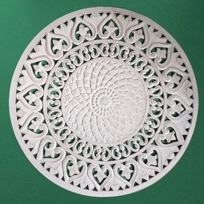 Decorative Mandala "Kegem" - White wash 80 cm